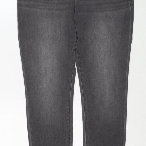 Old Navy Womens Grey Cotton Skinny Jeans Size 12 Regular Zip