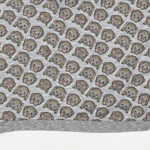 M&Co Girls Grey Geometric Cotton Pullover Sweatshirt Size 12-13 Years Pullover - Monkey Print