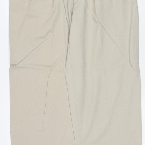Burton Mens Beige Cotton Trousers Size 36 in Regular Zip