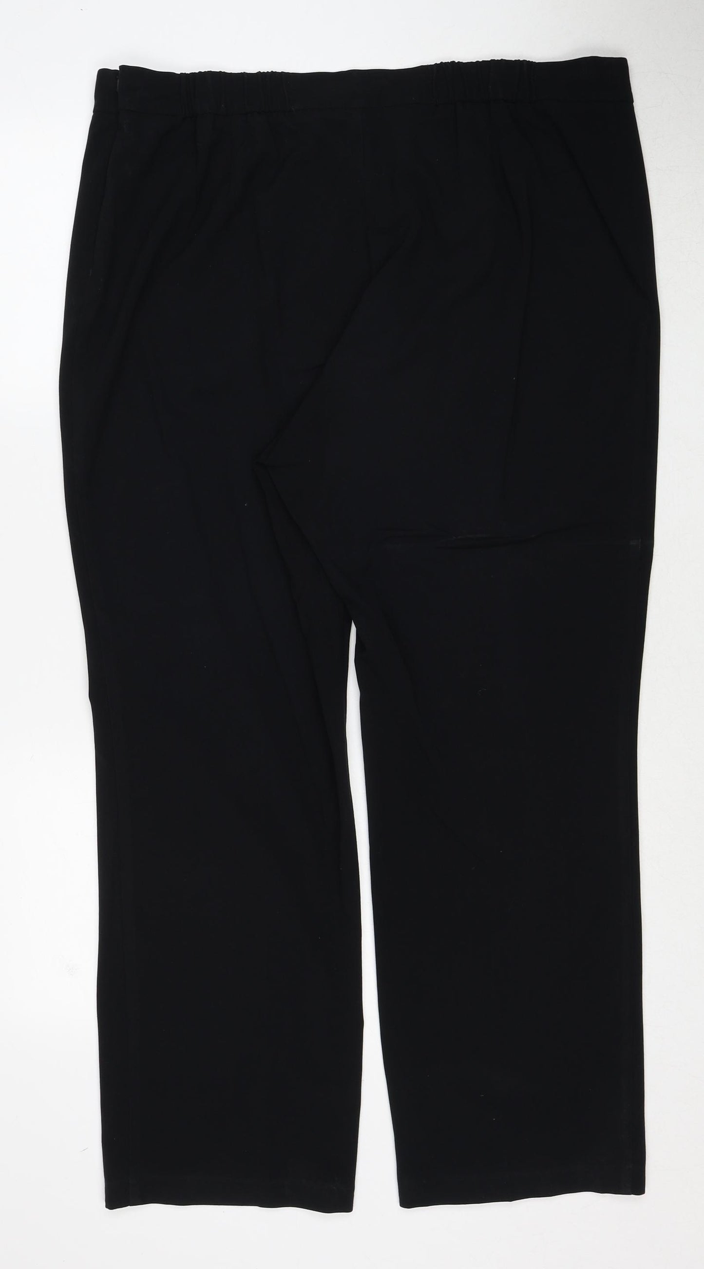 Marks and Spencer Womens Black Polyester Trousers Size 18 Regular Zip