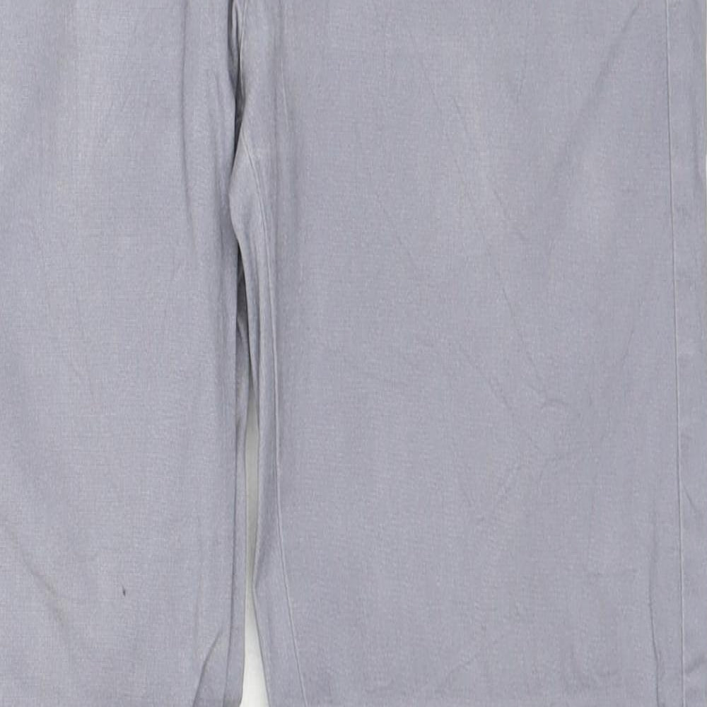 New Look Mens Grey Cotton Chino Trousers Size 32 in L30 in Slim Zip