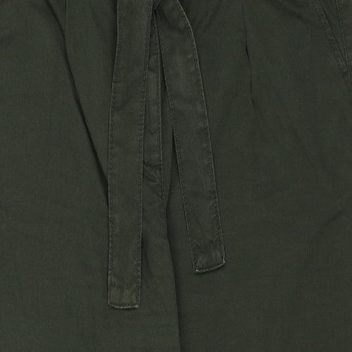 NEXT Womens Green Cotton Trousers Size 10 Regular Zip
