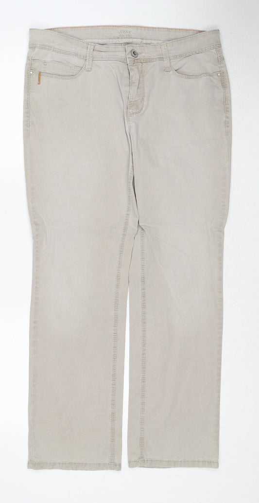 MAC Mens Beige Cotton Trousers Size 32 in Regular Zip