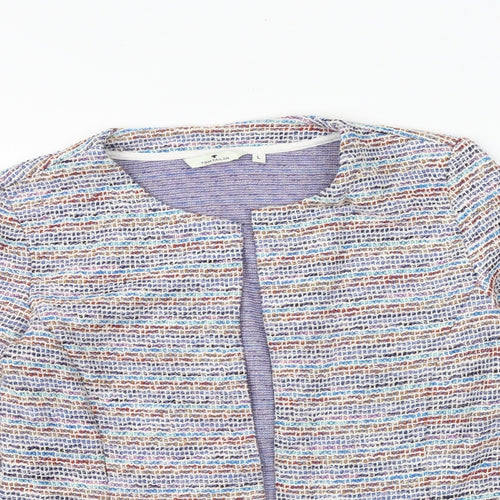 TOM TAILOR Womens Multicoloured Round Neck Polyester Cardigan Jumper Size L