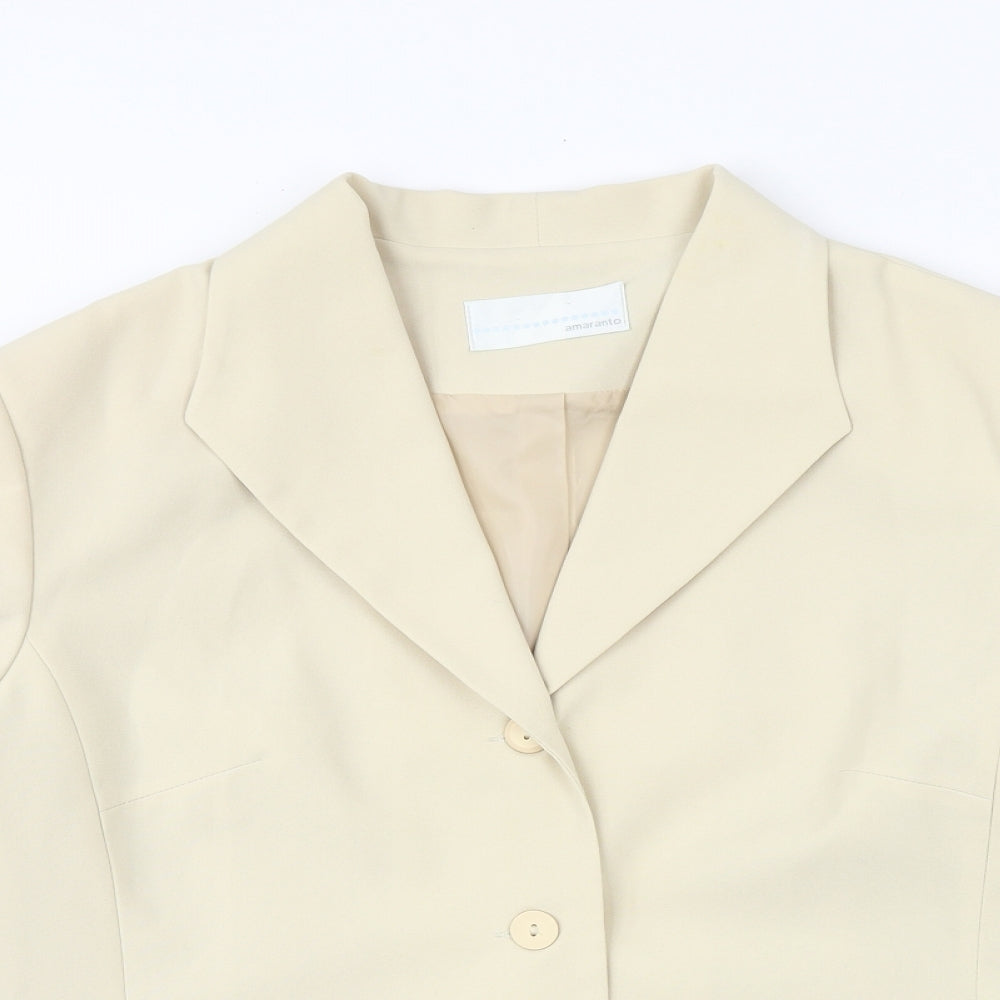 AMARANTO Womens Grey Jacket Size 20 Button