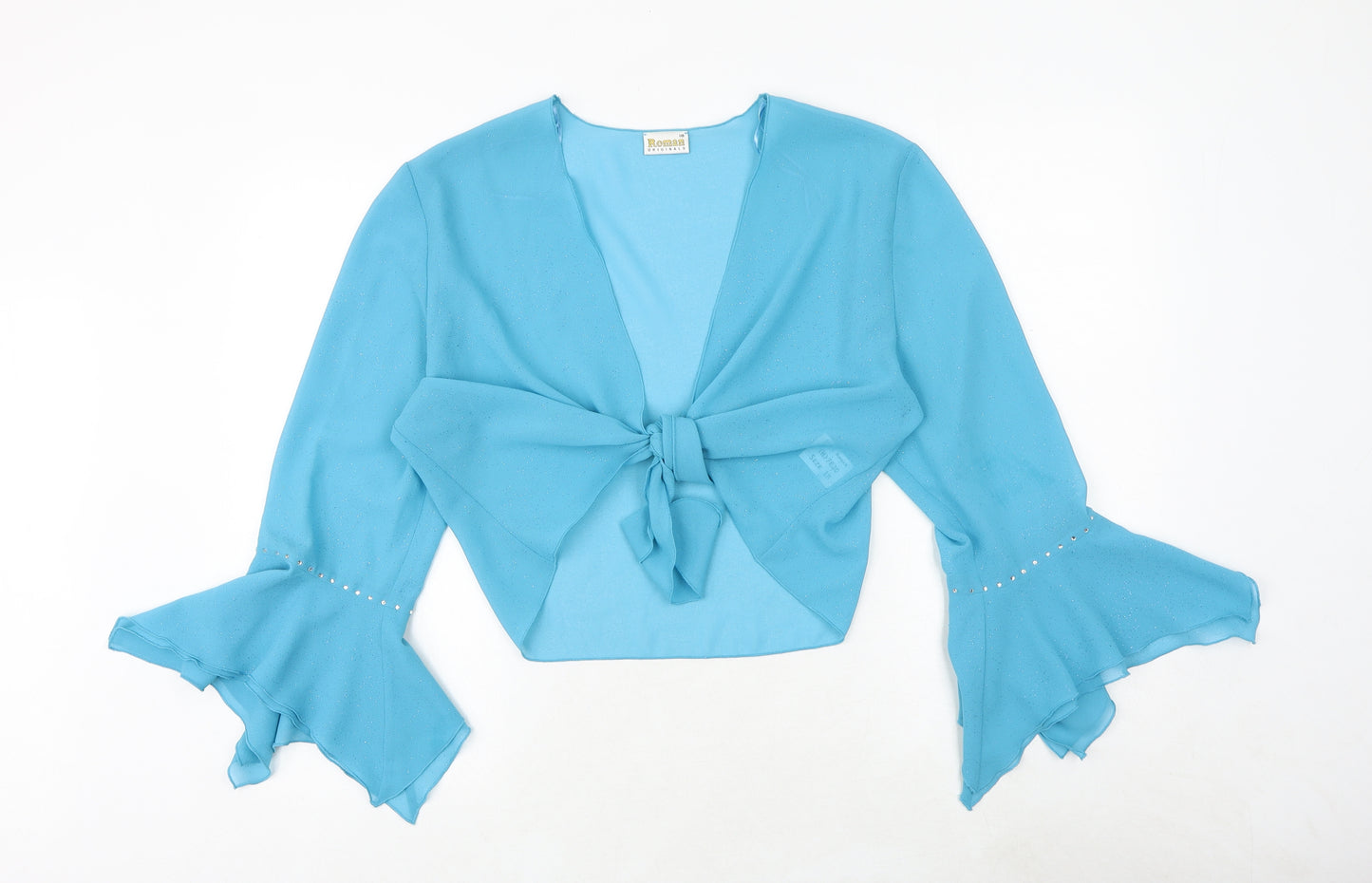 Roman Originals Womens Blue Polyester Wrap Blouse Size 18 V-Neck