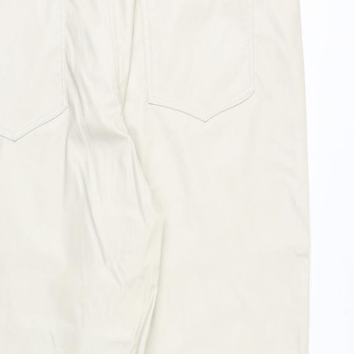 H&M Womens Ivory Polyester Trousers Size 22 Regular Zip