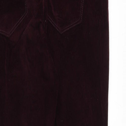 Debenhams Womens Purple Cotton Trousers Size 14 Regular Zip