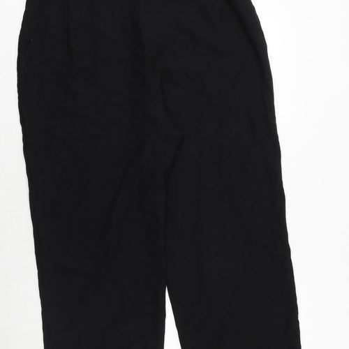 Marks and Spencer Womens Black Wool Trousers Size 18 Regular Zip