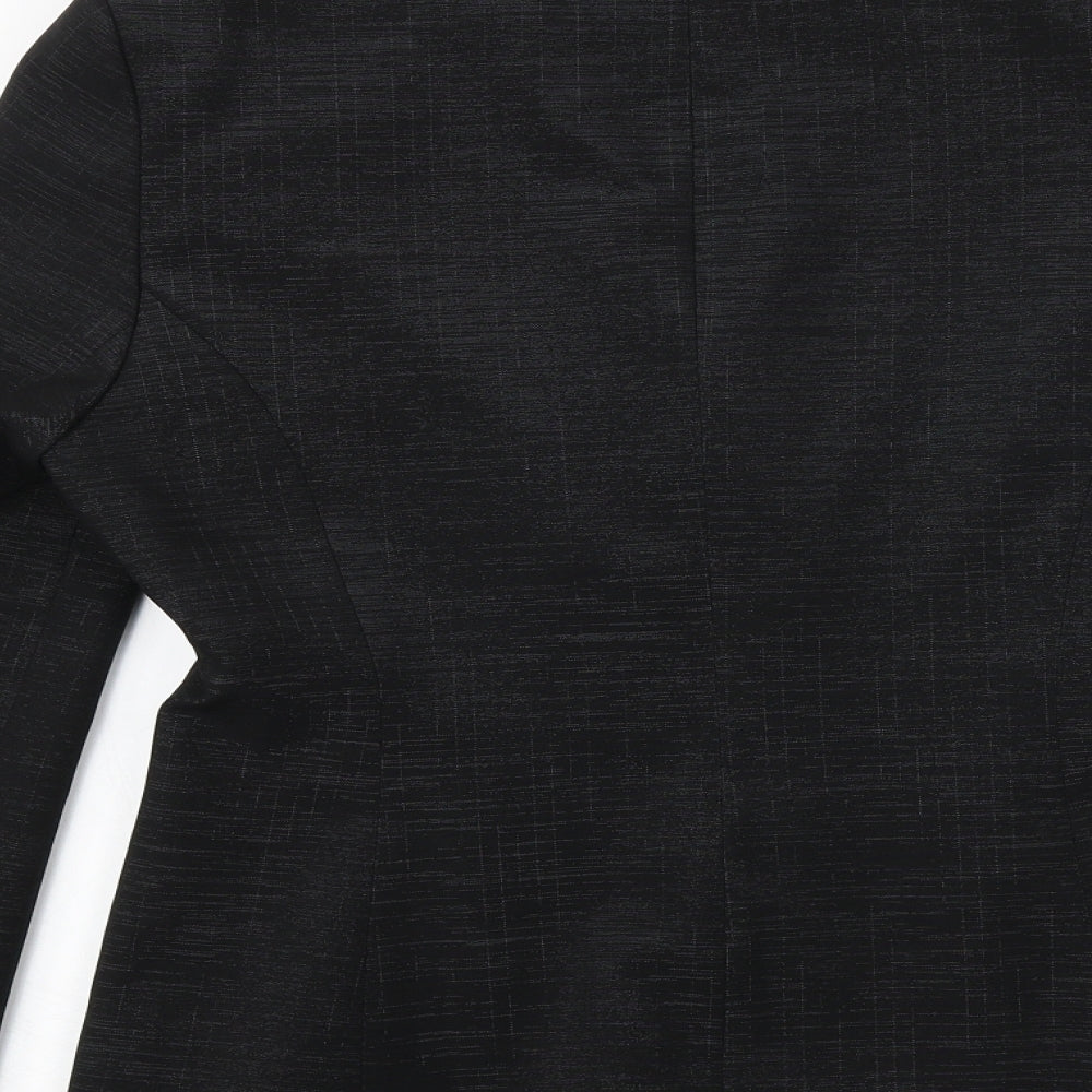 AMARANTO Womens Black Jacket Blazer Size 12 Button