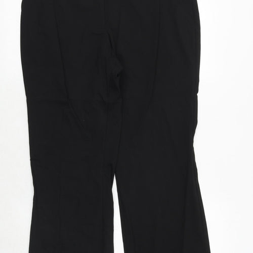 Icona Womens Black Polyester Trousers Size 14 Regular Zip