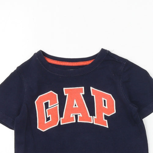Gap Boys Blue 100% Cotton Pullover T-Shirt Size 3 Years Round Neck Pullover
