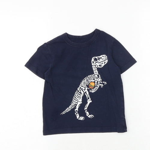 Gap Boys Blue 100% Cotton Pullover T-Shirt Size 3 Years Crew Neck Pullover - Dinosaur