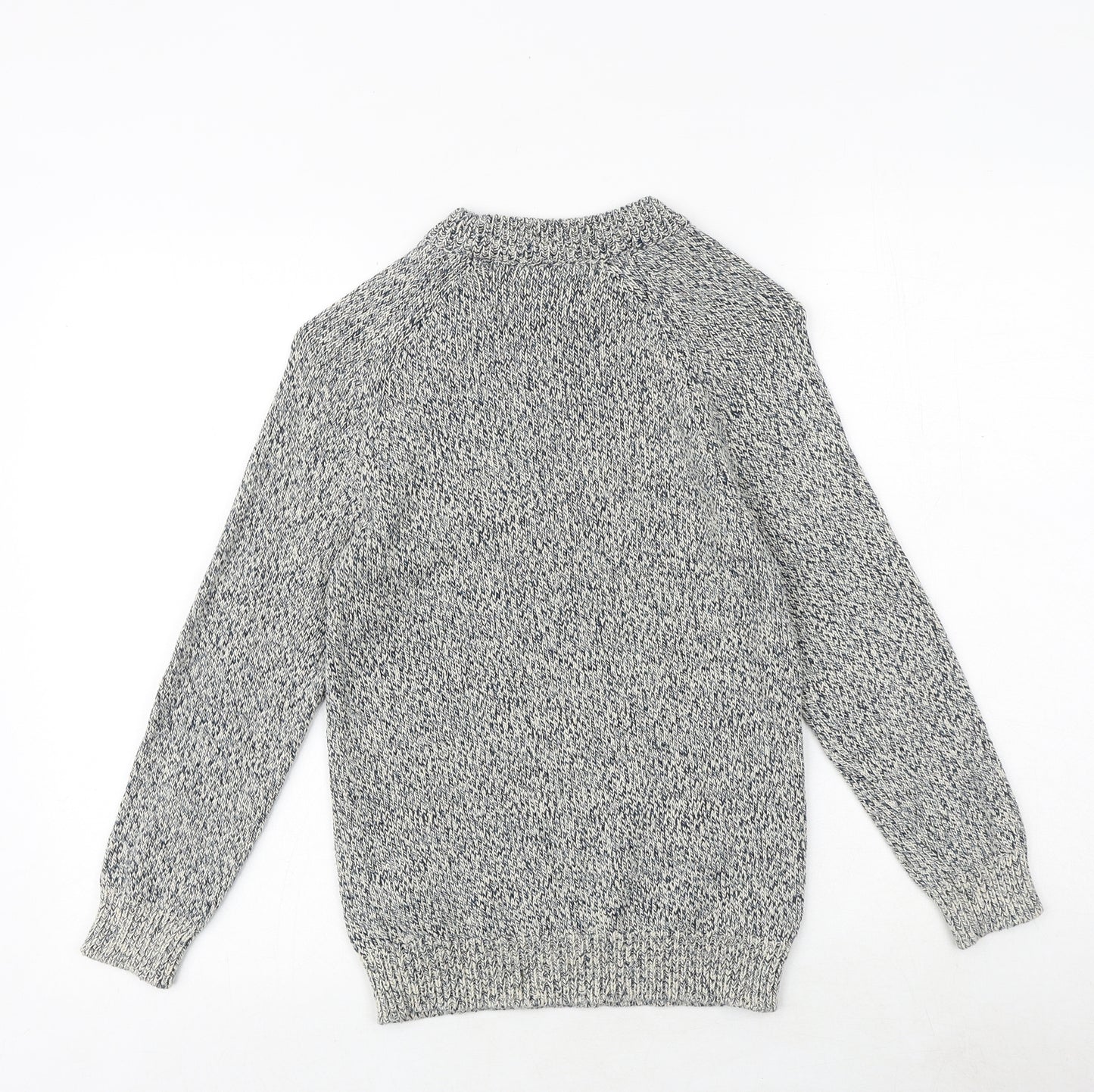 H&M Girls Grey Crew Neck 100% Cotton Pullover Jumper Size 9-10 Years Pullover