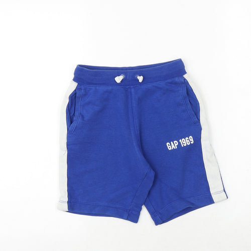 Gap Boys Blue Cotton Sweat Shorts Size S Regular Drawstring