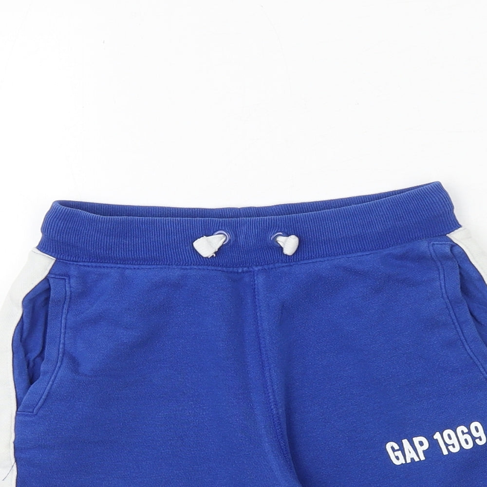 Gap Boys Blue Cotton Sweat Shorts Size S Regular Drawstring