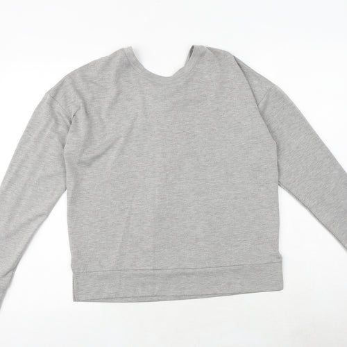 kyoden Womens Grey Viscose Pullover Sweatshirt Size S Pullover - Lace Up Back
