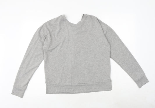 kyoden Womens Grey Viscose Pullover Sweatshirt Size S Pullover - Lace Up Back