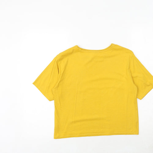 Candy Couture Girls Yellow 100% Cotton Pullover T-Shirt Size 15 Years Boat Neck Pullover - More Love