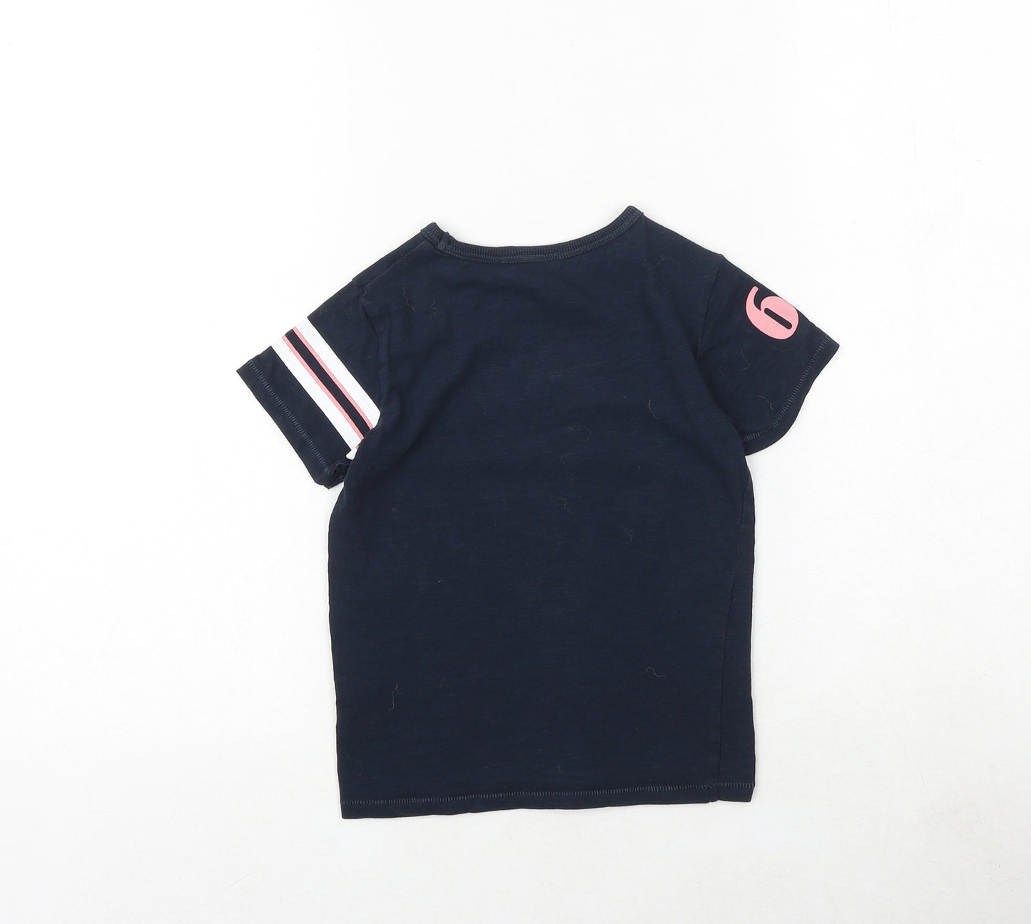 NEXT Girls Blue 100% Cotton Pullover T-Shirt Size 4 Years Round Neck Pullover