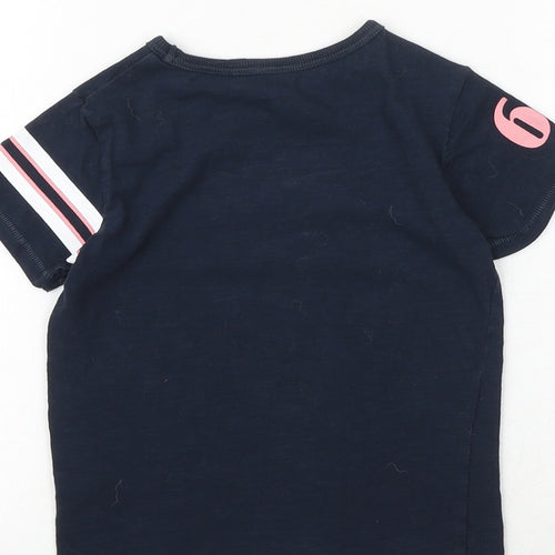 NEXT Girls Blue 100% Cotton Pullover T-Shirt Size 4 Years Round Neck Pullover