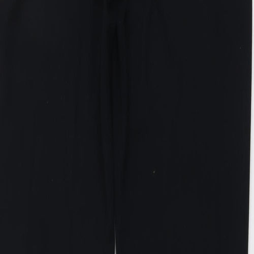 Marks and Spencer Womens Black Polyester Trousers Size 12 L33 in Regular Button