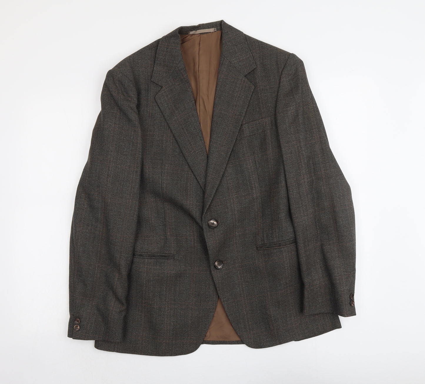 Hardy Amies Mens Grey Geometric Wool Jacket Suit Jacket Size M Regular