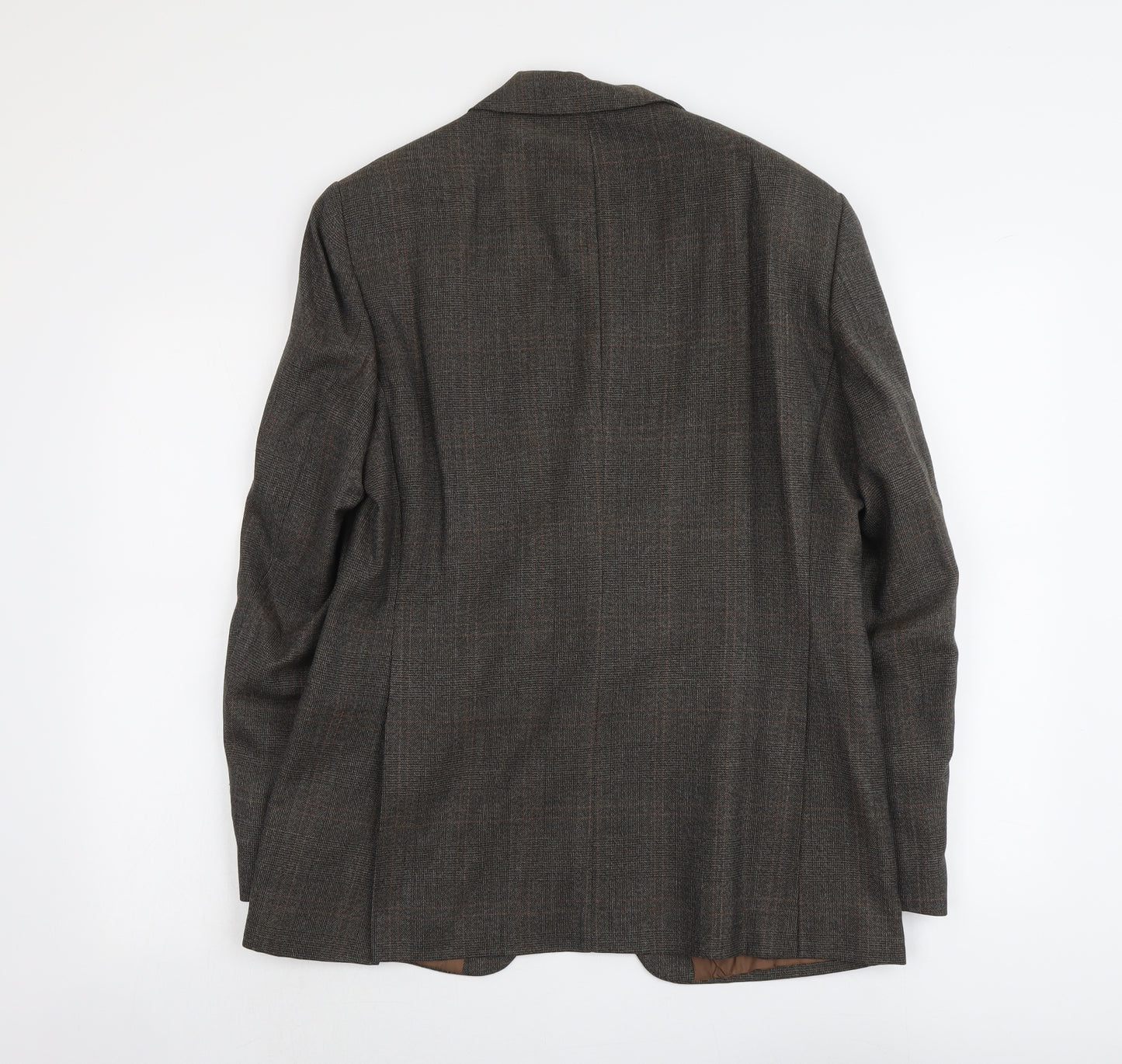 Hardy Amies Mens Grey Geometric Wool Jacket Suit Jacket Size M Regular