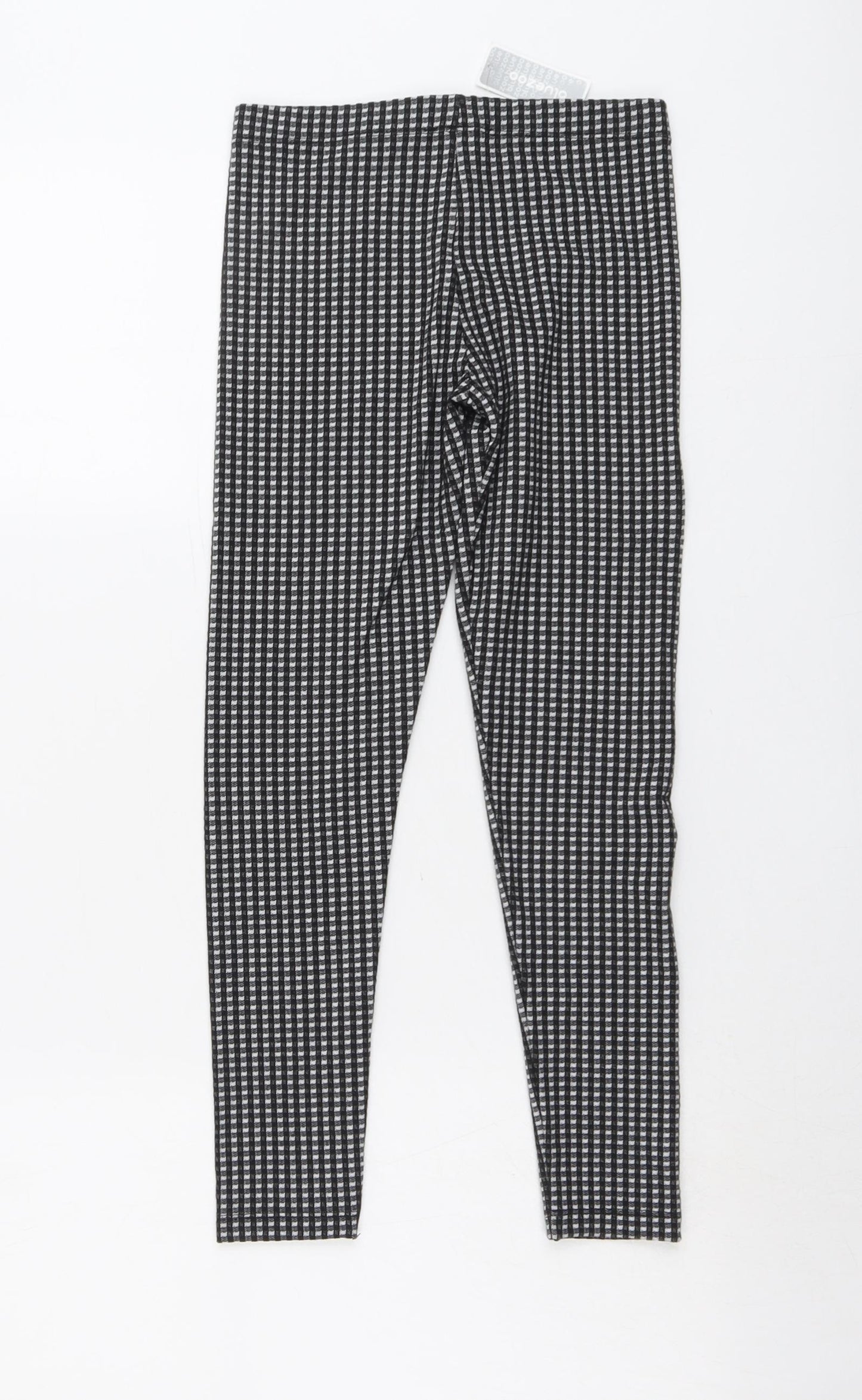 Blue Zoo Girls Black Check Polyester Chino Trousers Size 8-9 Years Regular Pullover