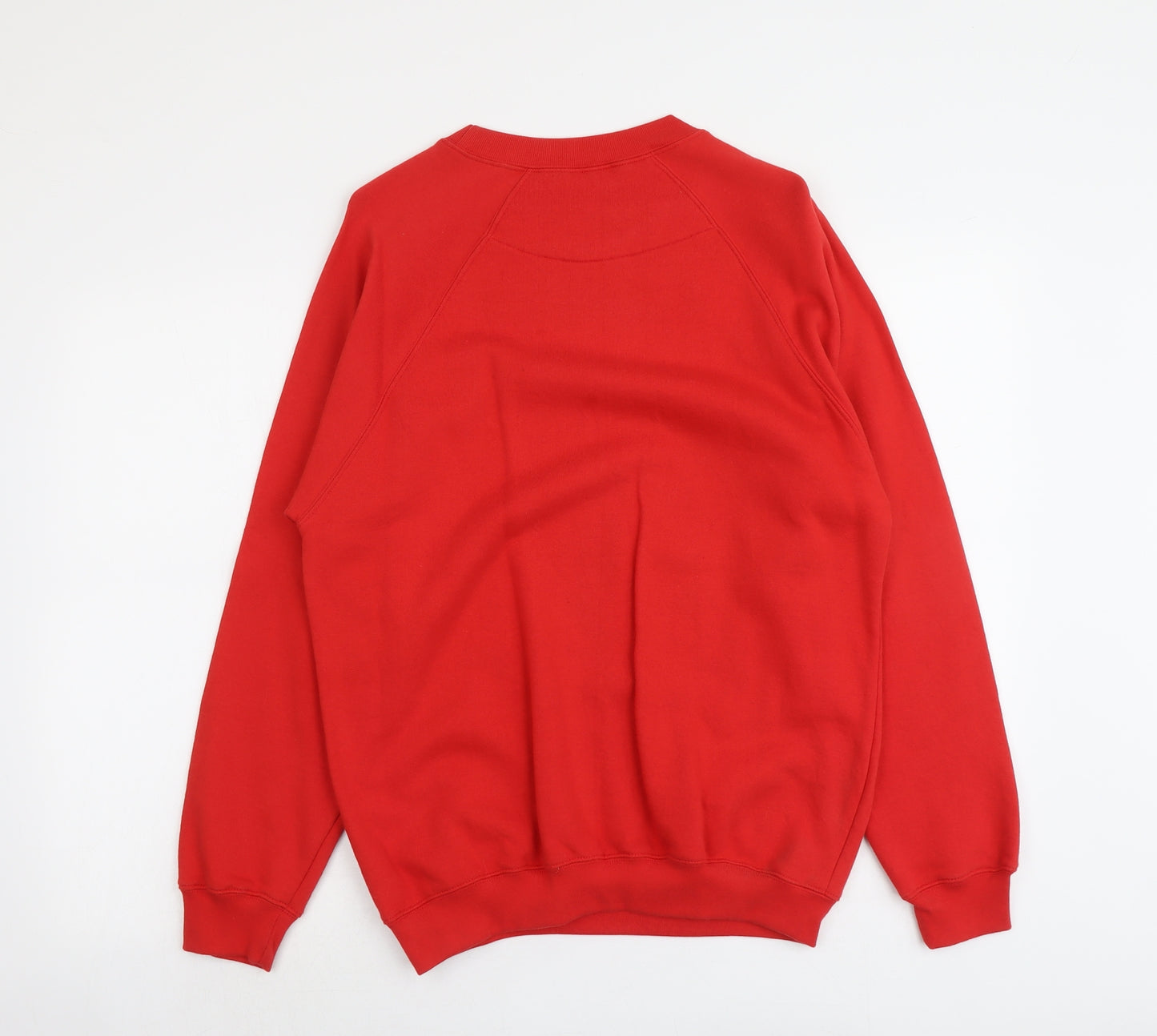 Fairtrade Mens Red Cotton Pullover Sweatshirt Size M