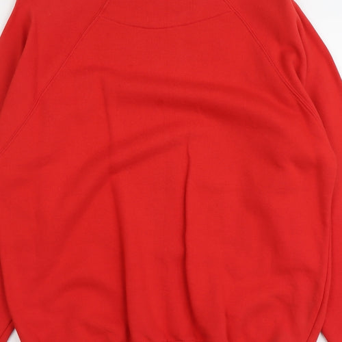 Fairtrade Mens Red Cotton Pullover Sweatshirt Size M