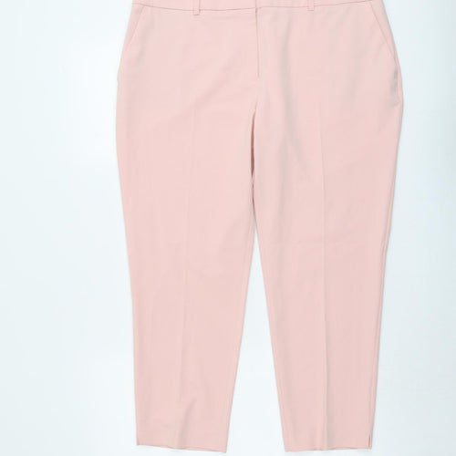 Dorothy Perkins Womens Pink Polyester Trousers Size 16 L25 in Regular Button