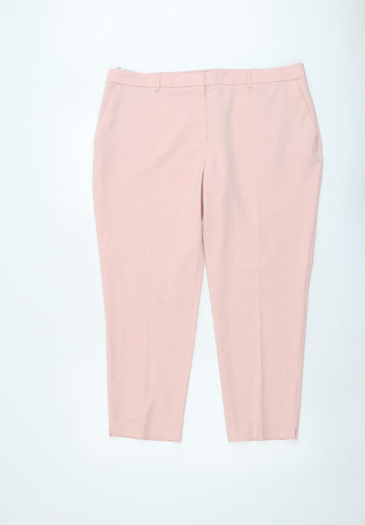 Dorothy Perkins Womens Pink Polyester Trousers Size 16 L25 in Regular Button