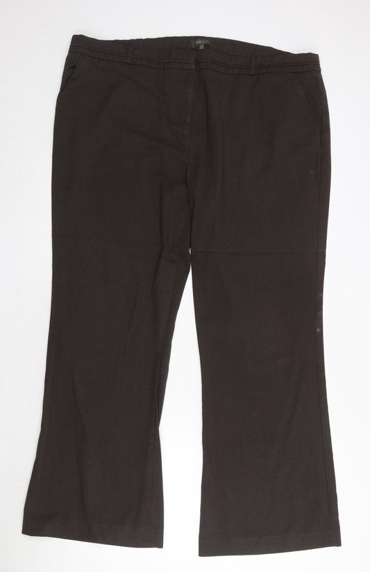 Alexon Womens Brown Polyester Trousers Size 20 Regular Zip