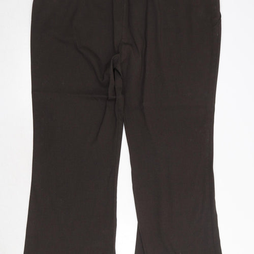 Alexon Womens Brown Polyester Trousers Size 20 Regular Zip