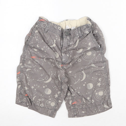 Gap Boys Grey Geometric 100% Cotton Chino Shorts Size 8 Years Regular Zip - Space Pattern