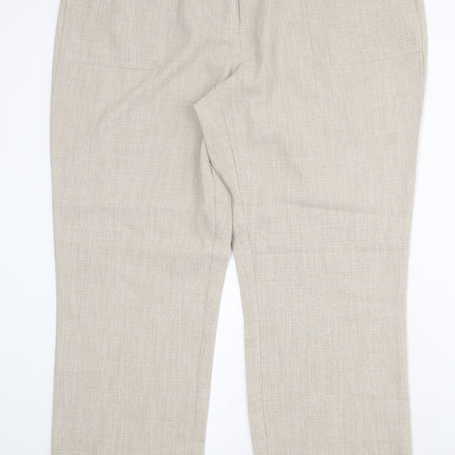 Collection Womens Beige Polyester Trousers Size 20 Regular Zip
