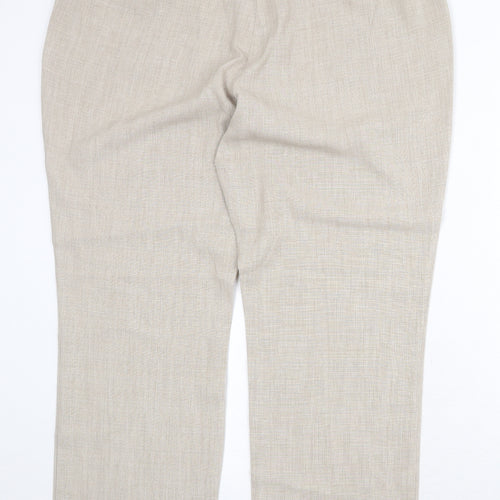 Collection Womens Beige Polyester Trousers Size 20 Regular Zip