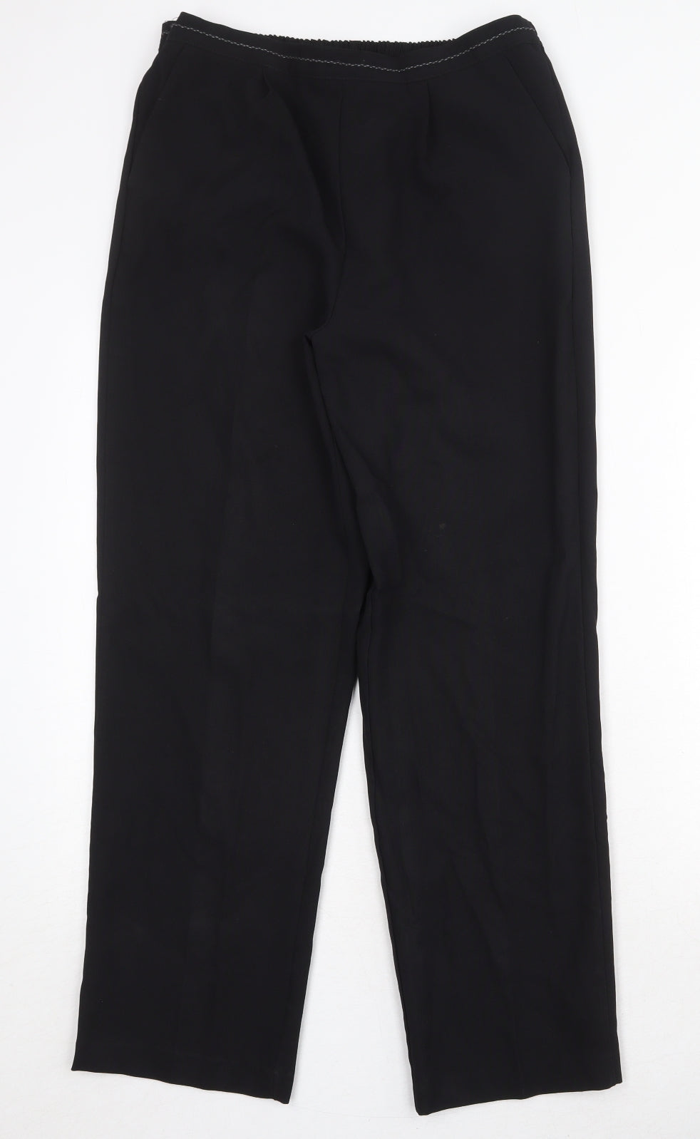 Bonmarché Womens Black Polyester Trousers Size 12 Regular