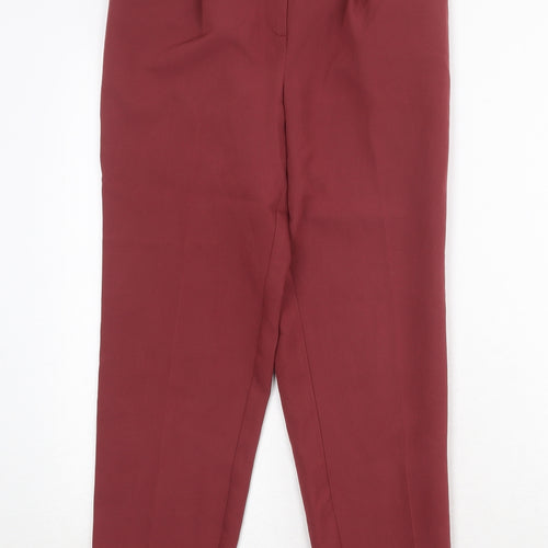 New Look Womens Red Polyester Chino Trousers Size 8 Regular Zip