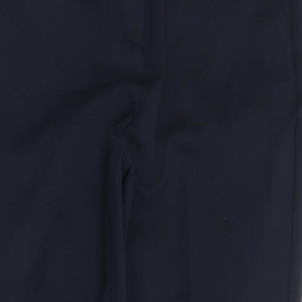 Marks and Spencer Womens Blue Viscose Trousers Size 14 Regular Zip