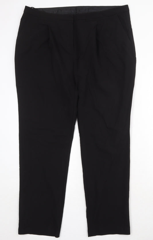 New Look Womens Black Polyester Trousers Size 16 Regular Zip