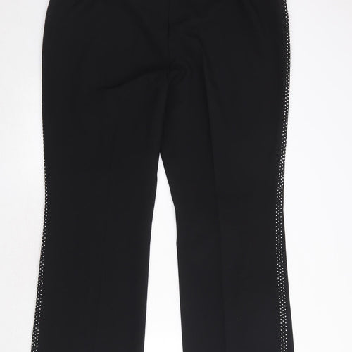Etam Womens Black Polyester Chino Trousers Size 20 Regular Zip