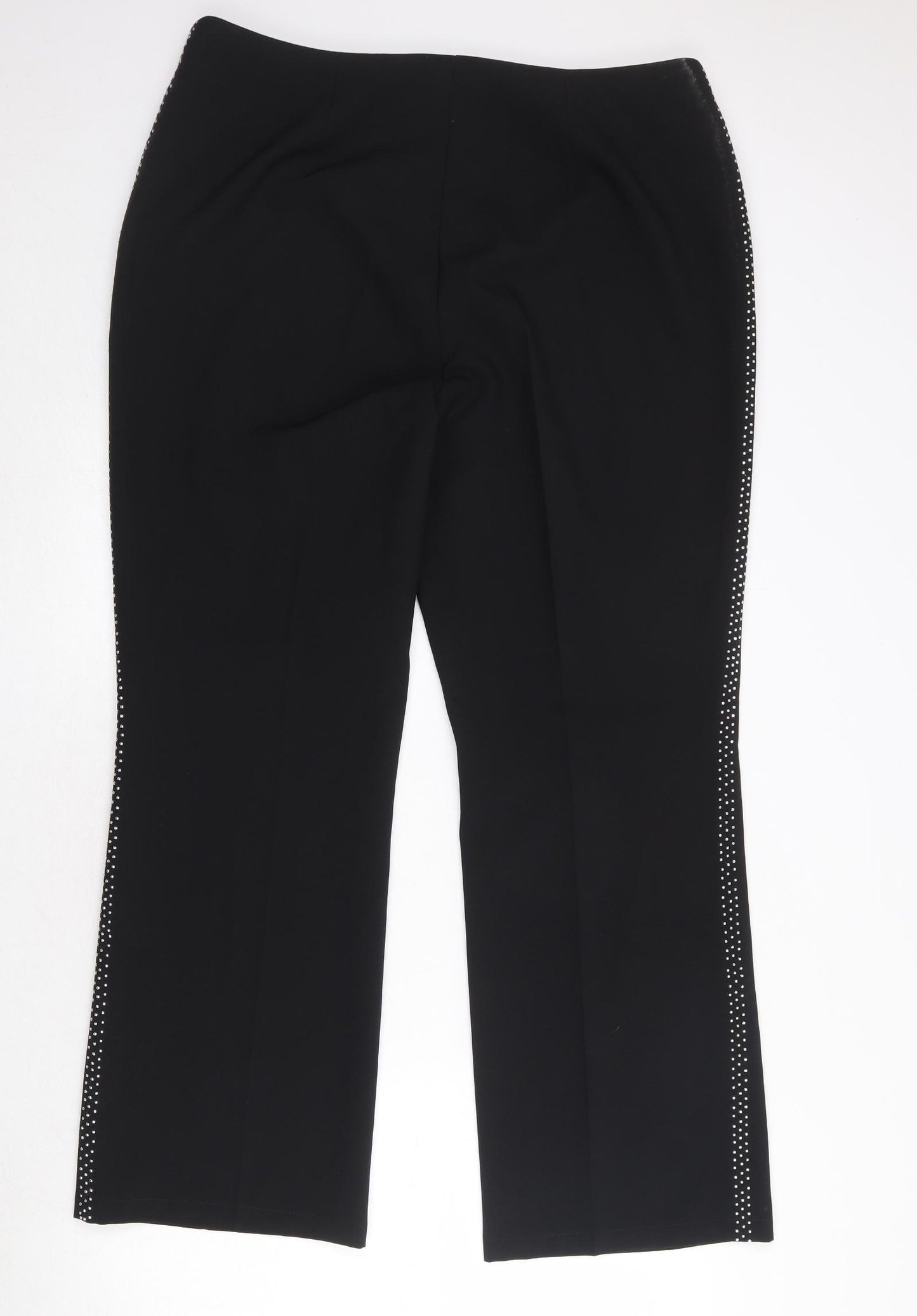 Etam Womens Black Polyester Chino Trousers Size 20 Regular Zip
