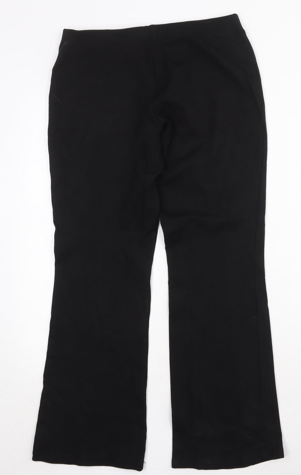 Marks and Spencer Womens Black Viscose Trousers Size 12 Regular