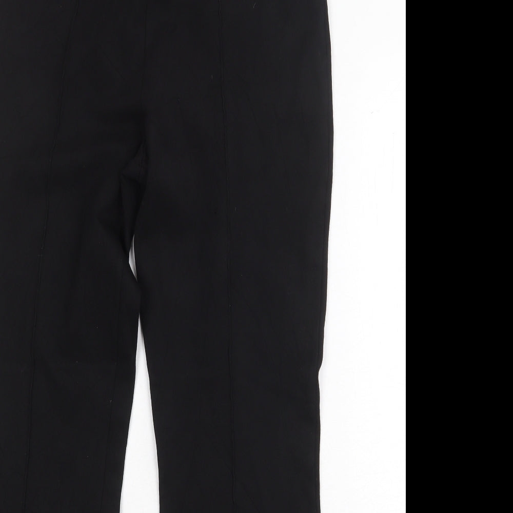 Marks and Spencer Womens Black Viscose Trousers Size 12 Regular