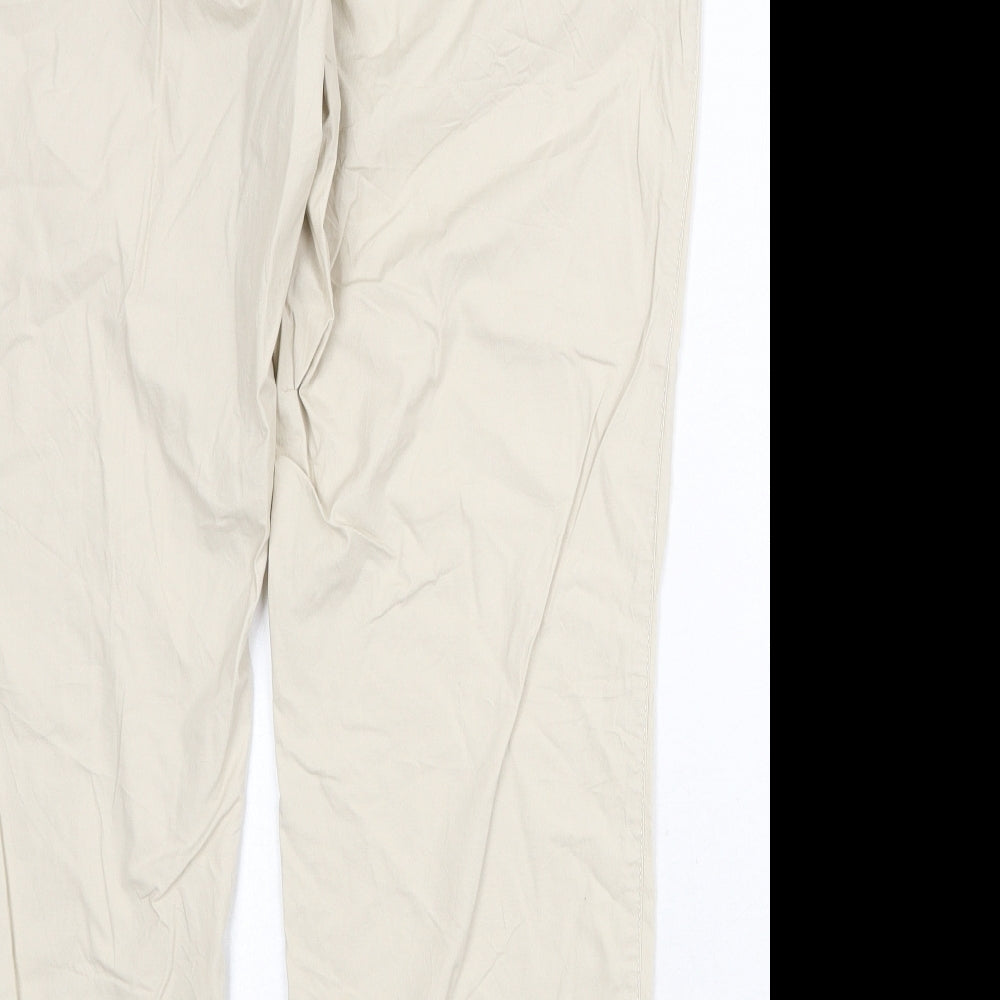 Toni Womens Beige Cotton Capri Trousers Size 36 in Regular Zip