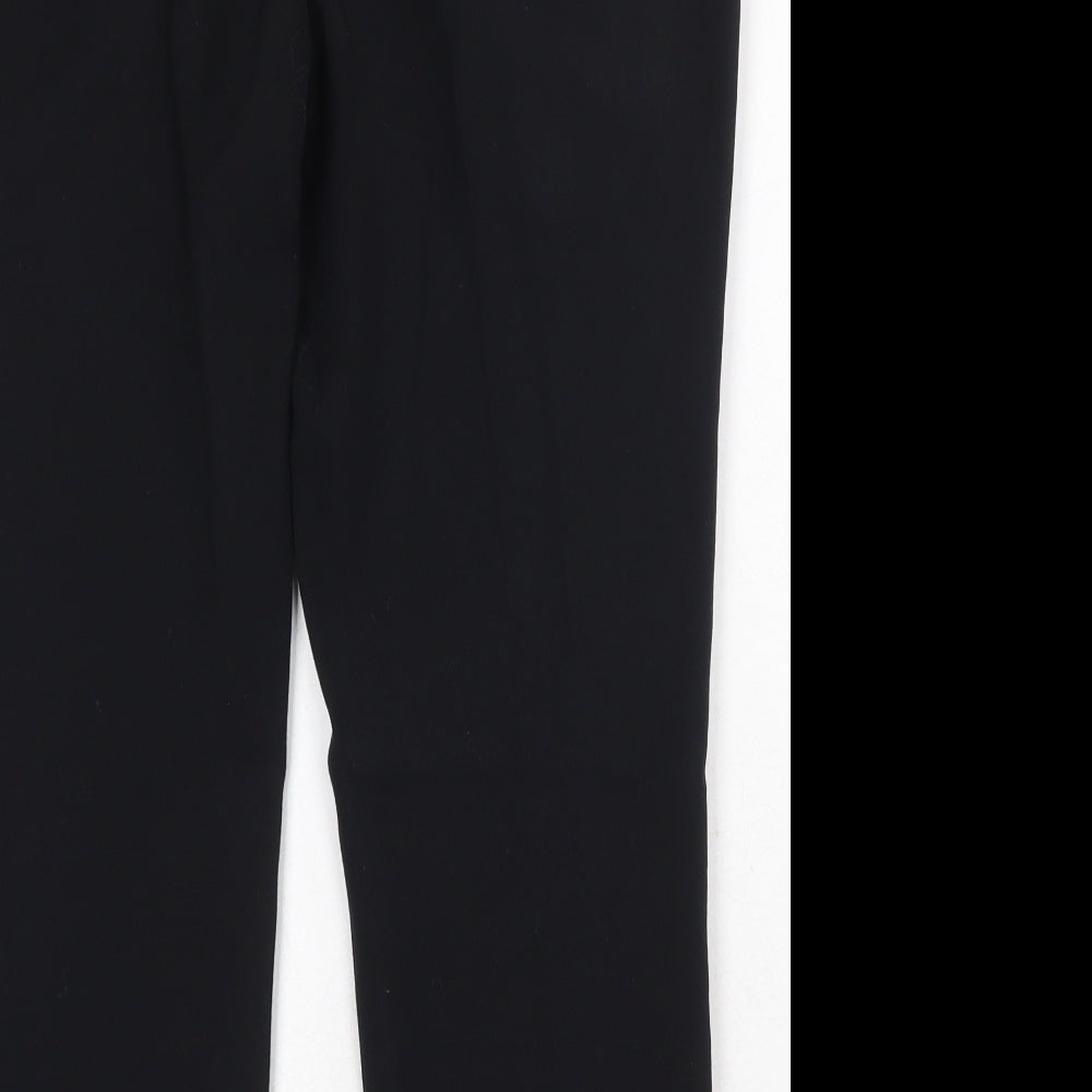Marks and Spencer Womens Black Polyacrylate Fibre Trousers Size 12 Regular Zip