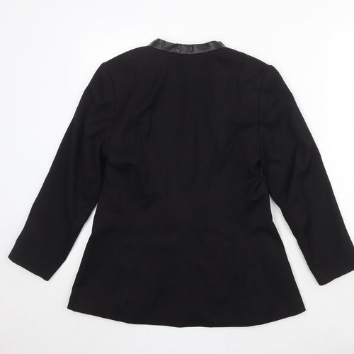 H&M Womens Black Polyester Jacket Blazer Size 10