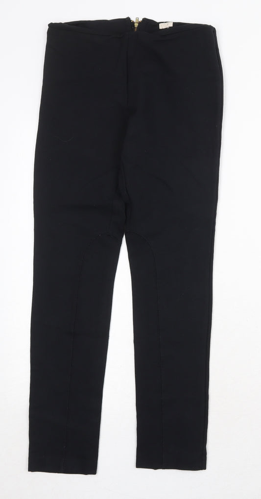 J.CREW Womens Black Viscose Trousers Size 27 in Regular Zip